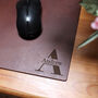 Personalised Name Initial Vintage Leather Mouse Pad, thumbnail 5 of 12