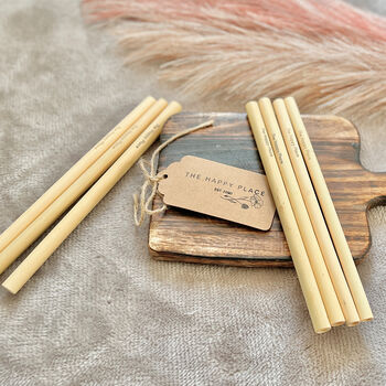 Five Natural Bamboo Reusable Drinking Straws Eco, 7 of 7