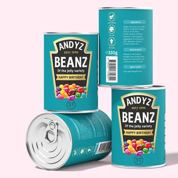 Personalised Happy Birthday Beanz Jelly Bean Tin Gift, 3 of 3