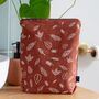 Linen Toiletry Bag With Leaf Design, thumbnail 1 of 6