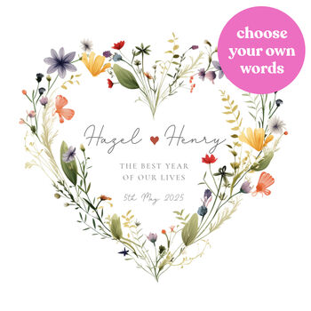 Personalised Wildflower Print For Couples, 2 of 6