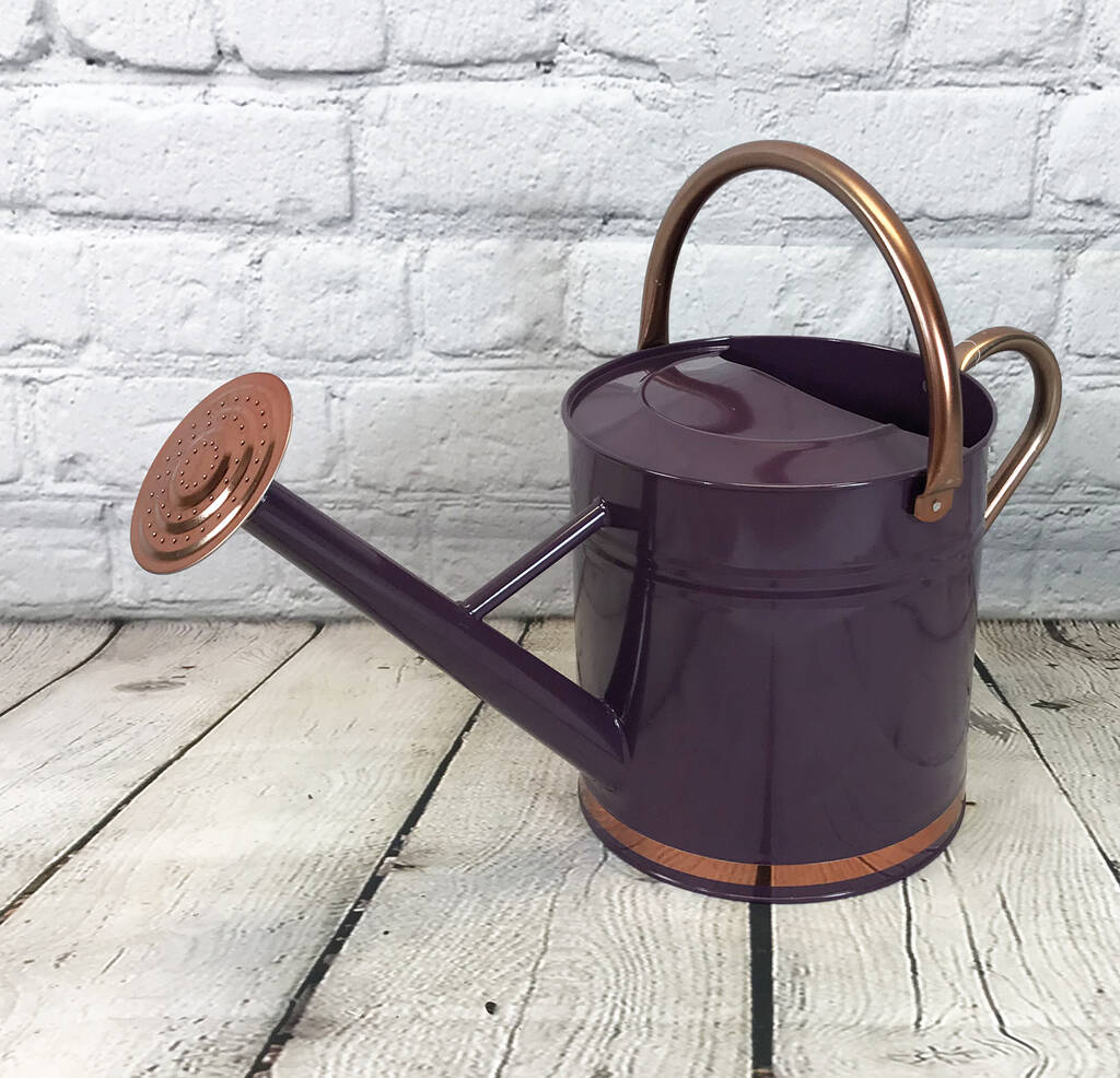 Heather Purple Copper Metal Watering Can Nine Litre By Garden