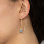 Aquamarine Gemstone Wrapped Long Earrings, thumbnail 4 of 9