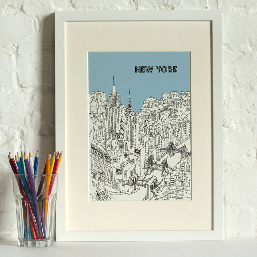 screen print new york by tessa galloway illustration