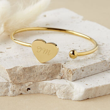 Personalised Newlywed Gold Plated Heart Bracelet, 2 of 5