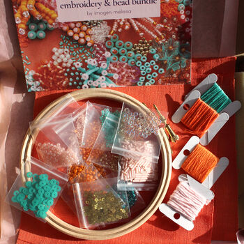 Make A Coral Inspired 3D Beaded Hoop Kit, Orange, 5 of 9