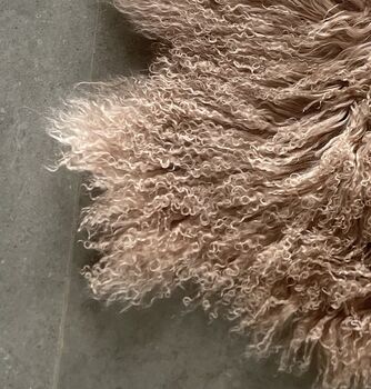 Curly Camel Tibetan Sheepskin Rug, 2 of 2