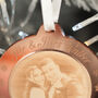 1st Christmas Married Engraved Photo 3D Tree Decoration, thumbnail 4 of 7