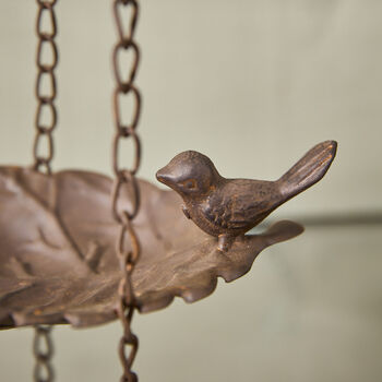 Vintage Iron Leaf Garden Bird Feeder, 3 of 6