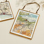 Personalised Vintage Map Picture With Handwriting And Stitched Heart, thumbnail 3 of 4