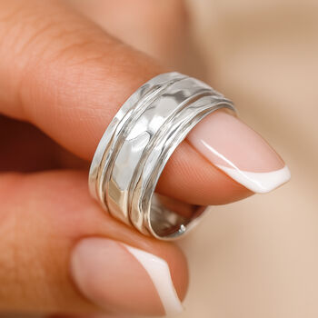 Personalised Classic Wide Sterling Silver Spinner Ring, 4 of 12
