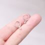 Silver Diamond Drop Hoop Earrings With Cz Stone, thumbnail 1 of 7