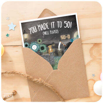 Funny 50th Birthday Greeting Card Husband Wife Friend Sister Brother Dad 50 Dark Sarcastic Cheeky Humour, 4 of 6