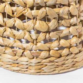 Natural Water Hyacinth Pendant Light With Steel Frame, 3 of 4