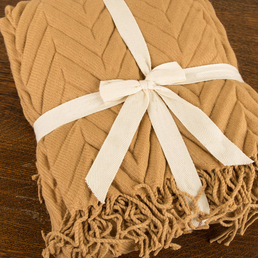 Caramel Chevron Lap Blanket By Dibor