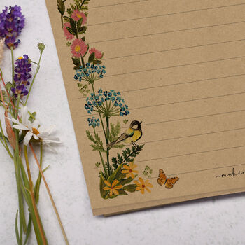 A5 Kraft Letter Writing Paper With Meadow Flowers, 2 of 4