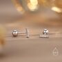 Sterling Silver Extra Tiny Cz Bar Screw Back Earrings, thumbnail 4 of 11