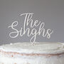 Personalised Surname Wooden Wedding Cake Topper, thumbnail 4 of 5