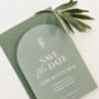 Olive Arch Shaped Wedding Save The Date Cards, thumbnail 5 of 5