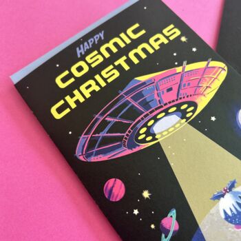 Happy Cosmic Christmas Sci Fi Card, 2 of 2