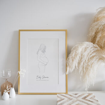 Personalised Pregnancy Portrait Line Drawing, 2 of 8