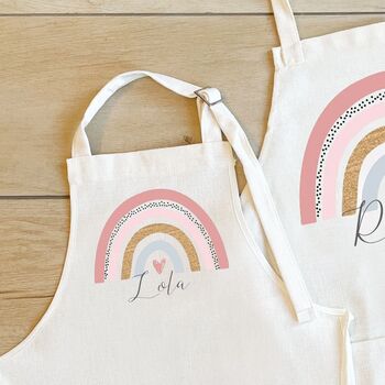 Personalised Rainbow Matching Mother Daughter Aprons, 2 of 5