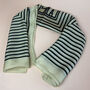 Black And Cream Geometric Striped Silky Scarf, thumbnail 3 of 5