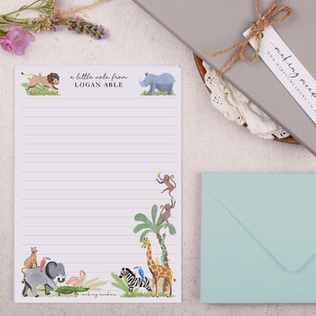 A5 Personalised Letter Writing Paper Safari Animals, 3 of 4
