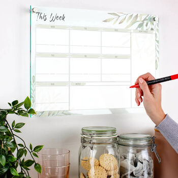Eucalyptus Acrylic Weekly Planner Whiteboard, 4 of 8