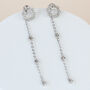 Crystal Circle Chain Dangle Stud Earrings, thumbnail 1 of 2