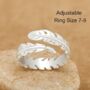 Sterling Silver Adjustable Feather Ring, thumbnail 4 of 6