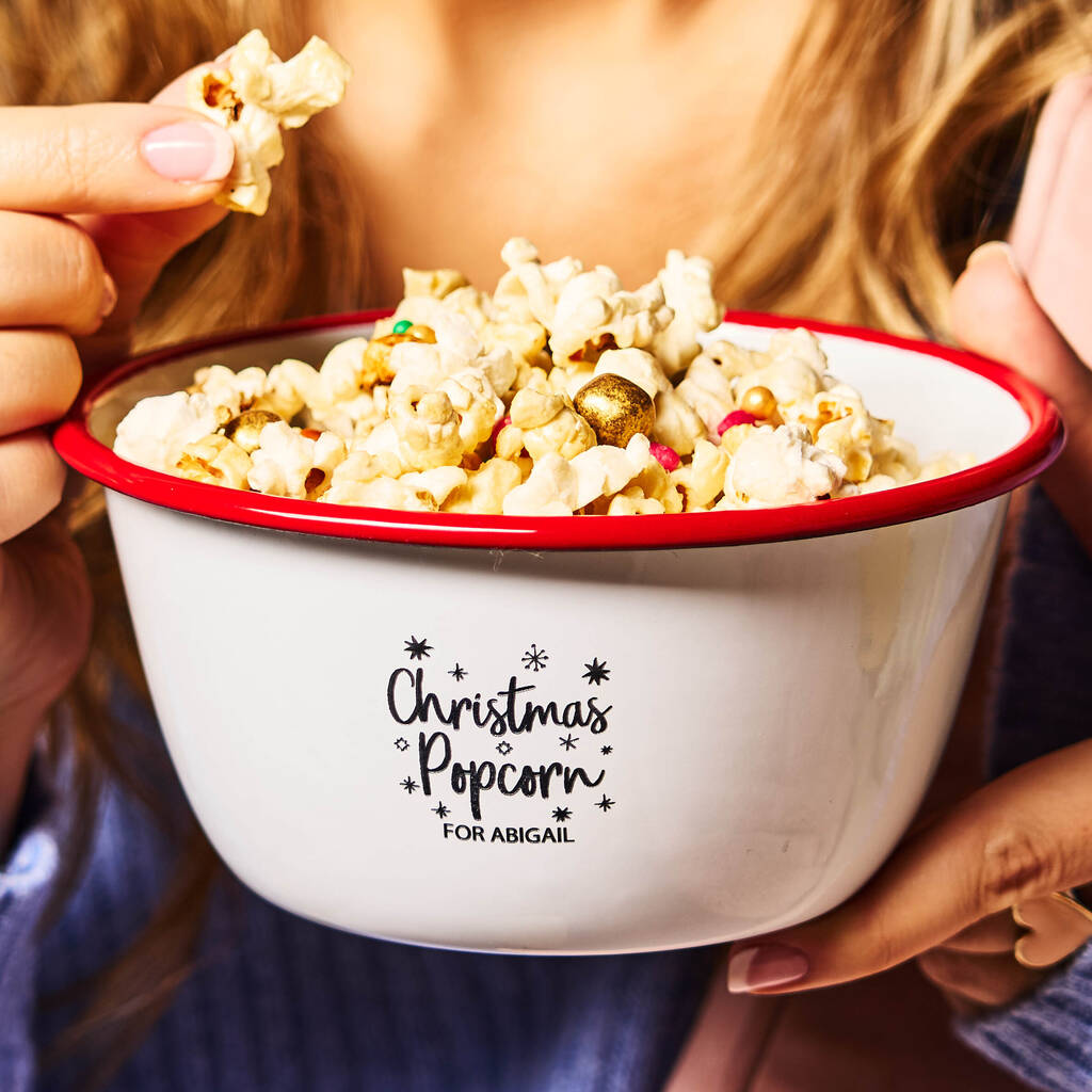 Personalised Christmas Popcorn Bowl, 1 of 4