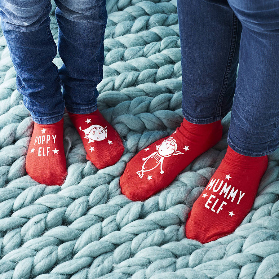 Personalised Family Elf Sock Set By Sparks And Daughters
