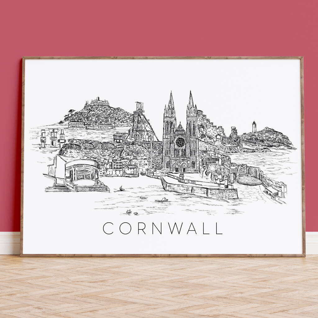 Cornwall Skyline Cityscape Art Print, 1 of 9