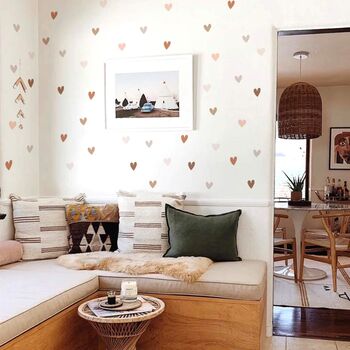 Large Pink Hearts Girl’s Room Wall Vinyl Stickers, 7 of 8