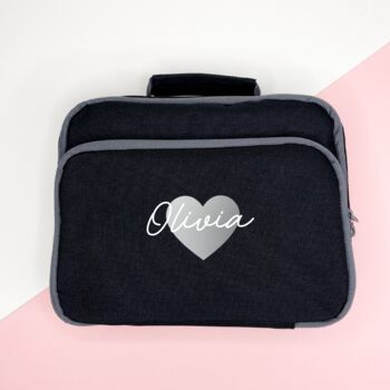 Kids Personalised Silver Heart Lunch Box, 2 of 3