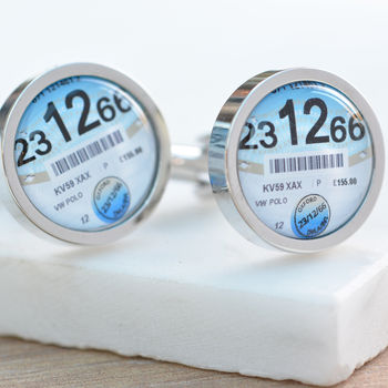 Personalised Date Tax Disc Cufflinks, 2 of 8