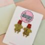 Gold Turkey Glitter Christmas Resin Earrings / Festive Jewellery / Novelty Food Jewellery / Funny Christmas Gift / Friends Sit Com Lover / Thanksgiving Gift, thumbnail 4 of 7