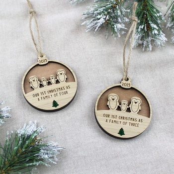 Our First Christmas As A Family Wooden Decoration, 3 of 5