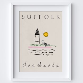 Southwold Lighthouse, Suffolk Coast Poster Landmark Travel Art Print, 2 of 2