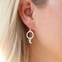 Moon And Star Gold Plated Hoop Drop Earrings, thumbnail 3 of 3