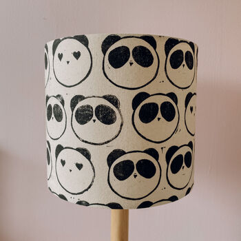Panda Lino Block Printed Lampshade, 3 of 4