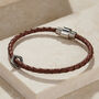 Men's Personalised Fine Leather Geometric Bracelet, thumbnail 1 of 5