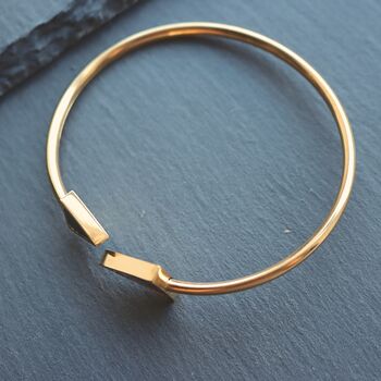 Geometric Bangle 18k Gold Plated Valentines Gift, 3 of 7