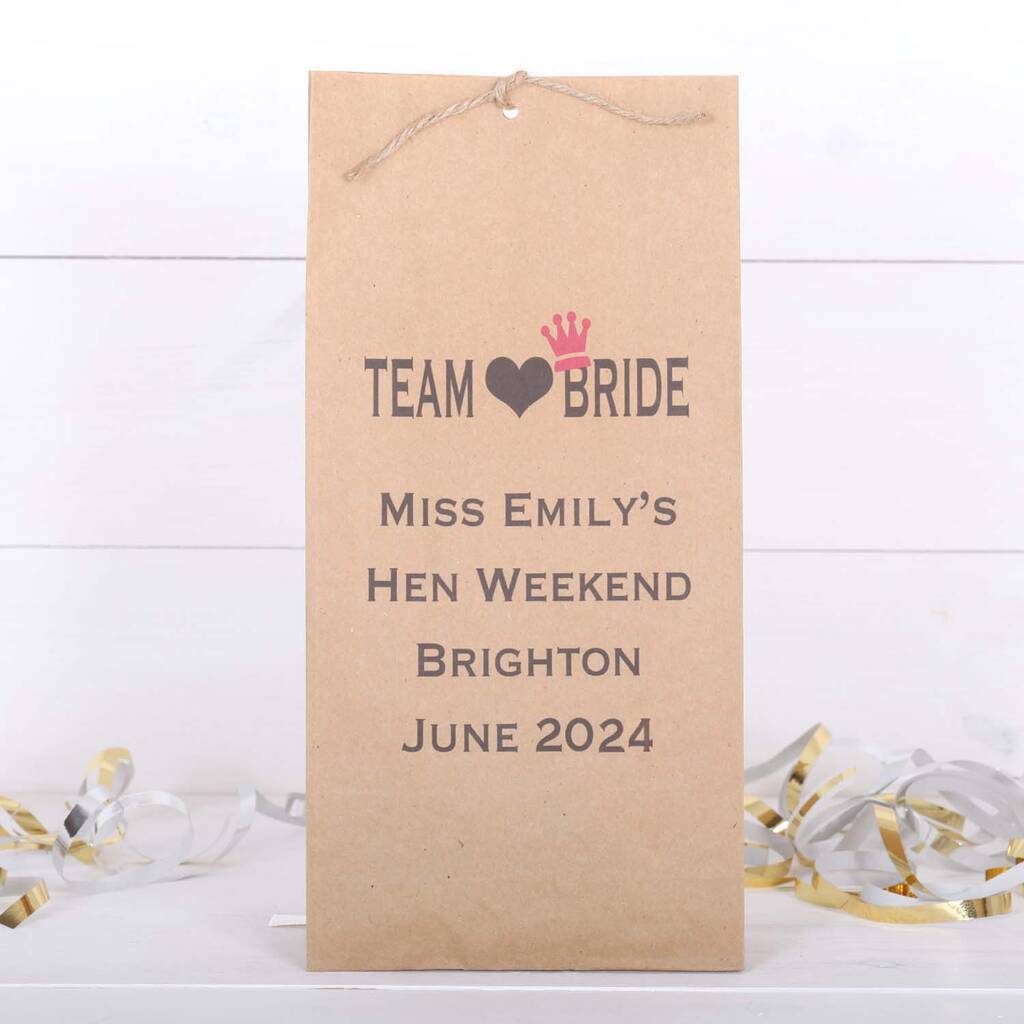 Team Bride Personalised Hen Night Bags, 1 of 3