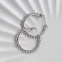 Sterling Silver Large Circle Detail Hoops, thumbnail 1 of 5