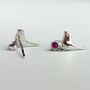 Sterling Silver And Pink Crystal Bird Stud Earrings, thumbnail 3 of 5