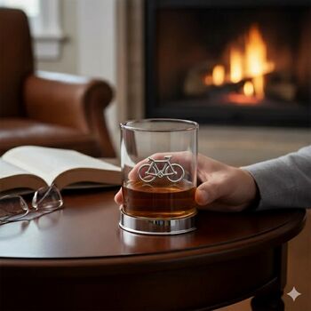 Personalised Cycling Glass With Motif And Engraved Collar, 6 of 12