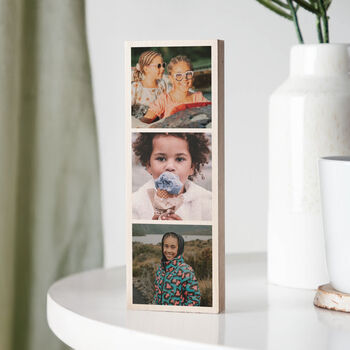 Mother's Day Triple Photo Wooden Block, 2 of 2