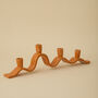 Handmade Orange Wavy Ceramic Candelabra For Four Candles, thumbnail 5 of 9